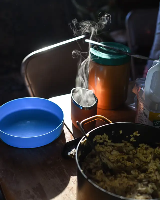 Petit déjeuner en longue randonnée